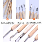 11pcs / set Strumenti per coltelli in legno fai-da-te in argilla morbida, 11pcs/set