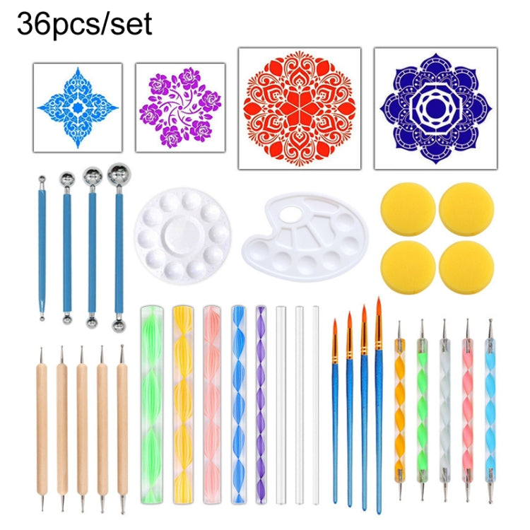 Dot Painting Mandala Pottery Decoration Set di strumenti per bacchette a spirale fai-da-te, 36pcs/set, 35pcs/set