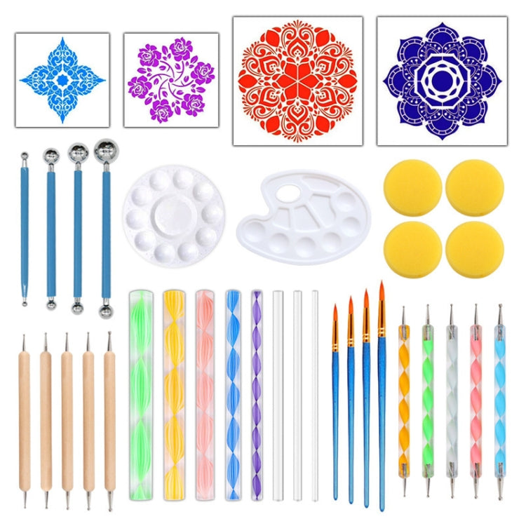 Dot Painting Mandala Pottery Decoration Set di strumenti per bacchette a spirale fai-da-te, 36pcs/set, 35pcs/set
