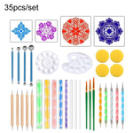 Dot Painting Mandala Pottery Decoration Set di strumenti per bacchette a spirale fai-da-te, 36pcs/set, 35pcs/set