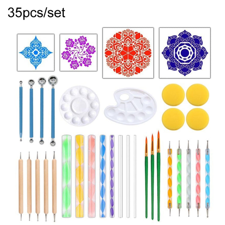 Dot Painting Mandala Pottery Decoration Set di strumenti per bacchette a spirale fai-da-te, 36pcs/set, 35pcs/set