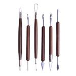 Strumenti di rifilatura di ceramiche in legno Forniture artistiche educative, 6pcs/set