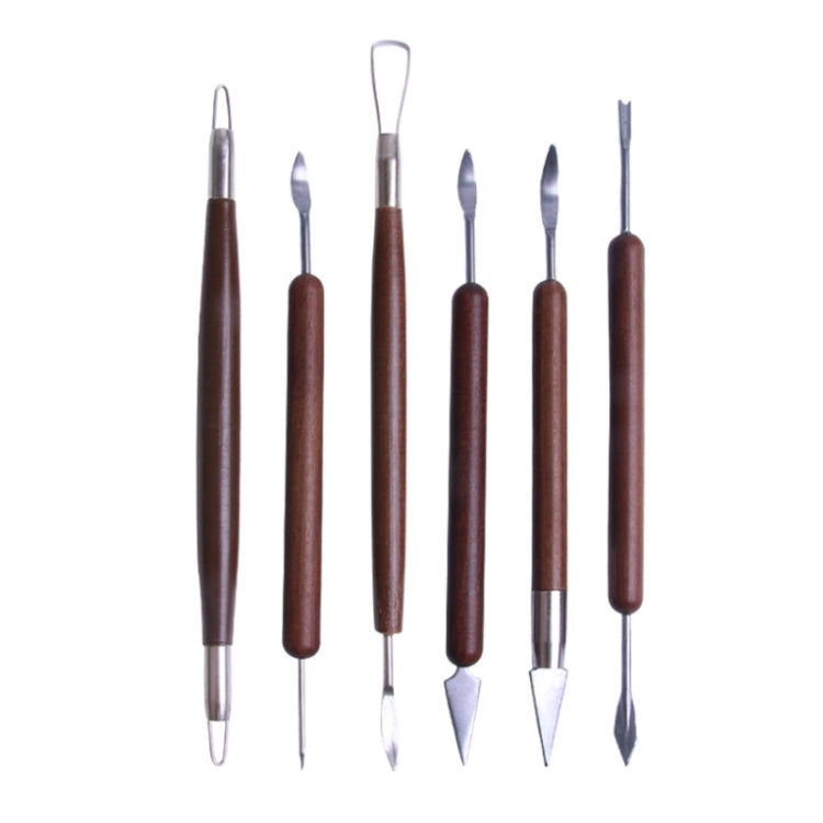 Strumenti di rifilatura di ceramiche in legno Forniture artistiche educative, 6pcs/set