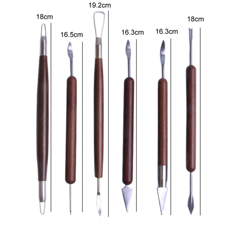 Strumenti di rifilatura di ceramiche in legno Forniture artistiche educative, 6pcs/set