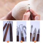 Strumenti di rifilatura di ceramiche in legno Forniture artistiche educative, 6pcs/set