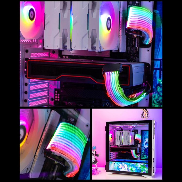 Linea di colori al neon 5V ARGB, 24pin Motherboard Power Supply Light Wire Black, Double 8pin Graphics Card Power Supply Wire Black, 3x8pin Graphics Card Power Supply Wire Black, 24pin Motherboard Power Supply Light Wire White                          ...