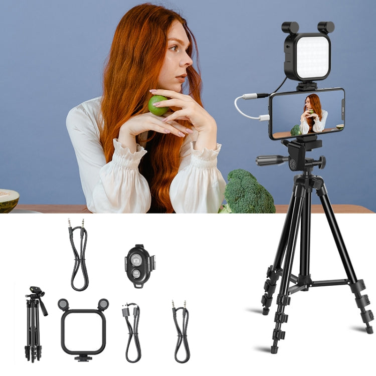 Kit treppiede con luce di riempimento e microfono per smartphone
