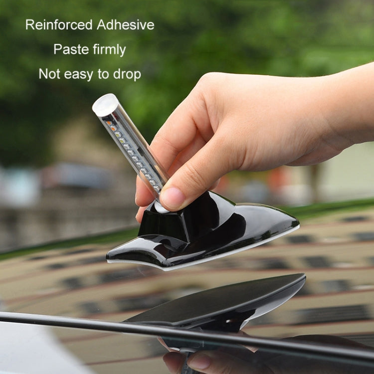 Pinna di squalo solare per auto con spia LED per antenna, Silver, White, Black, Silver with Remote Control, Black with Remote Control, White with Remote Control