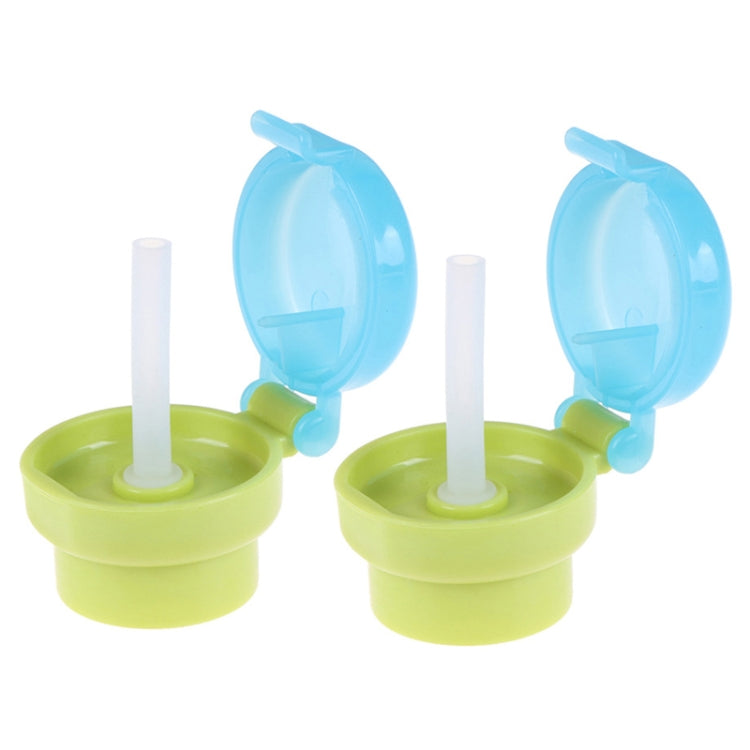 2 pezzi CJ07205 Coperchi per cannuccia per bambini Coperchi per cannuccia portatili per bambini, 2pcs Green, 2pcs Pink