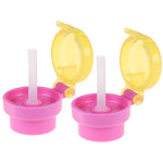 2 pezzi CJ07205 Coperchi per cannuccia per bambini Coperchi per cannuccia portatili per bambini, 2pcs Green, 2pcs Pink