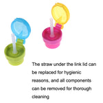 2 pezzi CJ07205 Coperchi per cannuccia per bambini Coperchi per cannuccia portatili per bambini, 2pcs Green, 2pcs Pink