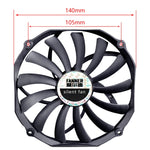 FANNER Ice Soul F14015 4PIN PWM Ventola per telaio ultrasottile Radiatore per computer desktop, F14015