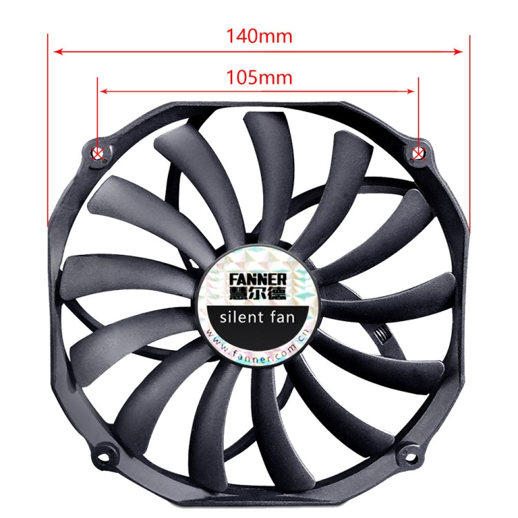 FANNER Ice Soul F14015 4PIN PWM Ventola per telaio ultrasottile Radiatore per computer desktop, F14015