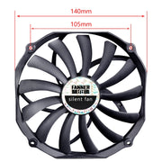 FANNER Ice Soul F14015 4PIN PWM Ventola per telaio ultrasottile Radiatore per computer desktop, F14015