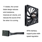 FANNER Ice Soul F8010 Ventola del telaio ultra sottile 4 pin PWM Regolazione intelligente della velocità Raffreddamento silenzioso Dissipazione del calore, F8010