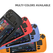 Per Steam Deck Hifylux ST-PF14 Console di gioco Custodia in silicone Antigraffio Custodia portatile antiscivolo Cordino, Silicone Case Black, Silicone Case Blue, Silicone Case Red, Silicone Case Orange