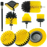 WRS-DS19 9 in 1 Trapano elettrico Spazzole per la pulizia delle fessure Set di strumenti per autolavaggio, 9 in 1