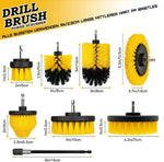 WRS-DS19 9 in 1 Trapano elettrico Spazzole per la pulizia delle fessure Set di strumenti per autolavaggio, 9 in 1