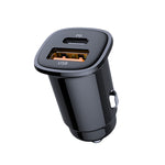 Caricabatteria da auto a ricarica super rapida USB a doppia porta PD 30W, 30W Black