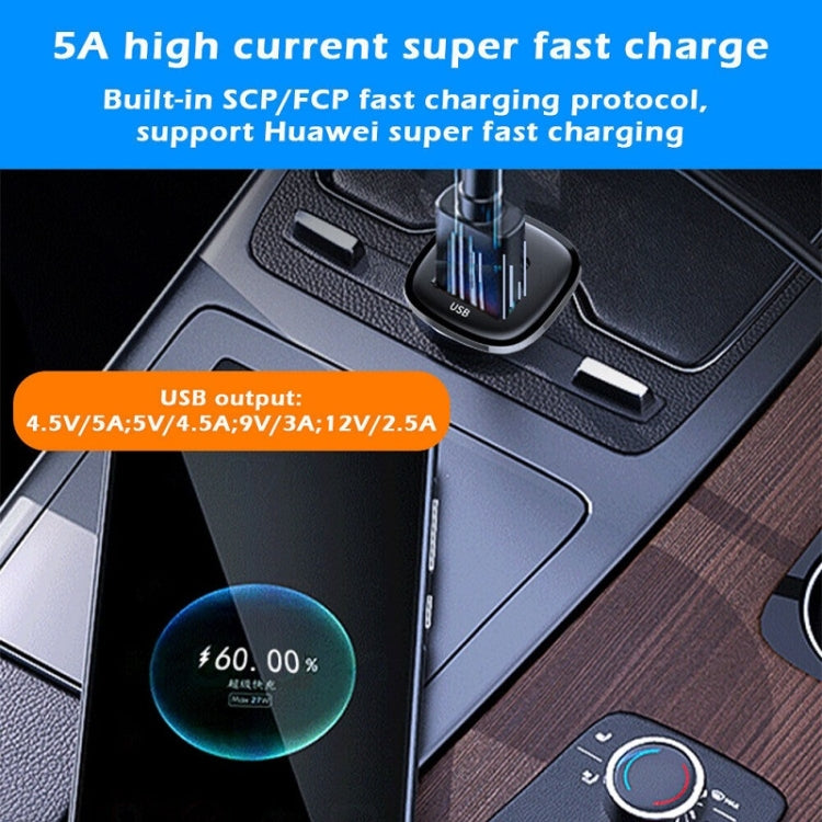 Caricabatteria da auto a ricarica super rapida USB a doppia porta PD 30W, 30W Black