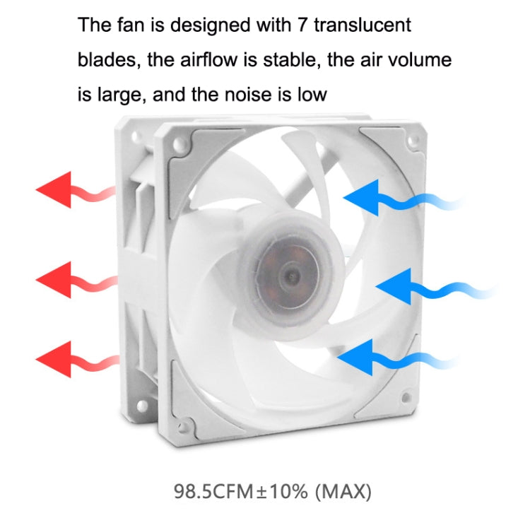 MF12025 5V ARGB 12cm Shenguang Radiatore sincrono ad acqua fredda Grande volume d'aria Ventola del telaio, MF12025 White, MF12025 Black
