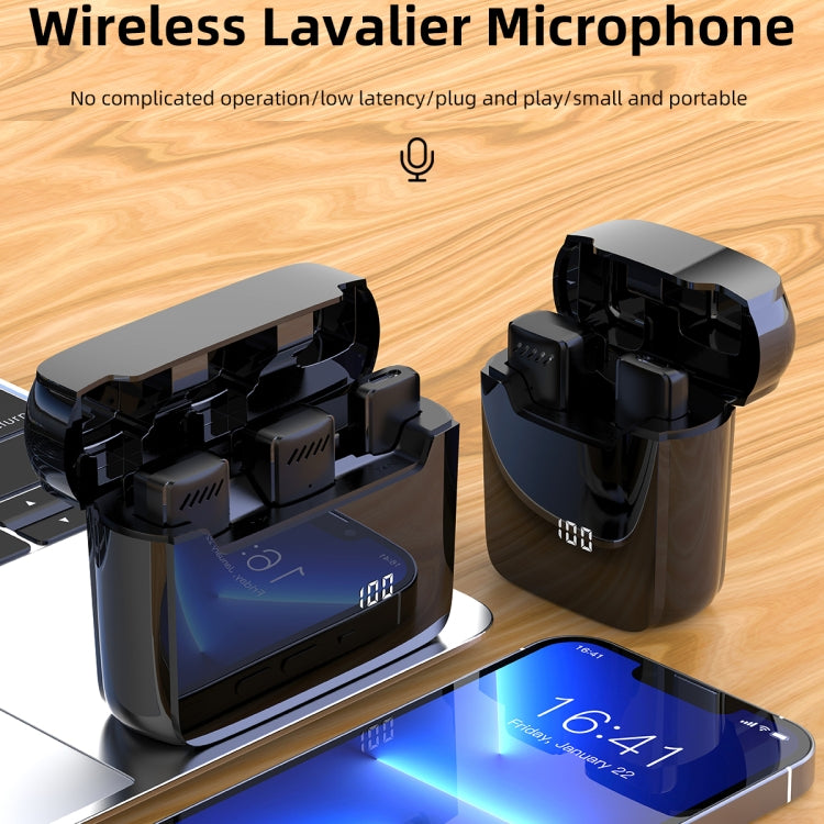 Microfono lavalier wireless con cancellazione rumore e custodia
