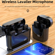 Microfono lavalier wireless con cancellazione rumore e custodia