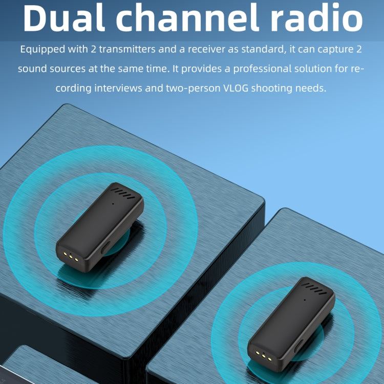 Microfono lavalier wireless con cancellazione rumore e custodia