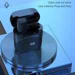Microfono lavalier wireless con cancellazione rumore e custodia