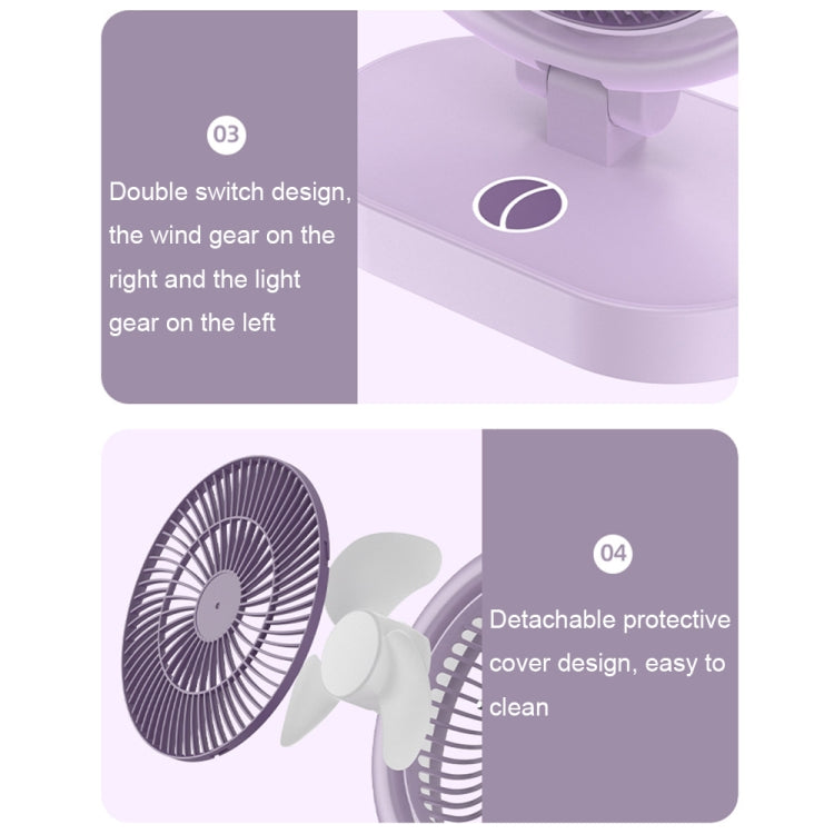 Ventilatore da tavolo USB ricaricabile con luce notturna