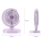 LF-002 Mini USB Ricaricabile Ventilatore da Tavolo Luce Notturna Girevole Ventola Silenziosa