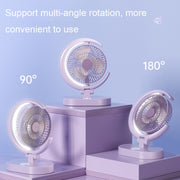 LF-002 Mini USB Ricaricabile Ventilatore da Tavolo Luce Notturna Girevole Ventola Silenziosa