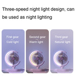 Ventilatore da tavolo USB ricaricabile con luce notturna