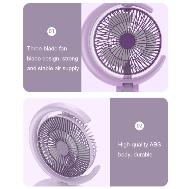 Ventilatore da tavolo USB ricaricabile con luce notturna