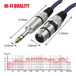 Cavo bilanciato XLR maschio a jack TRS 6,35 mm
