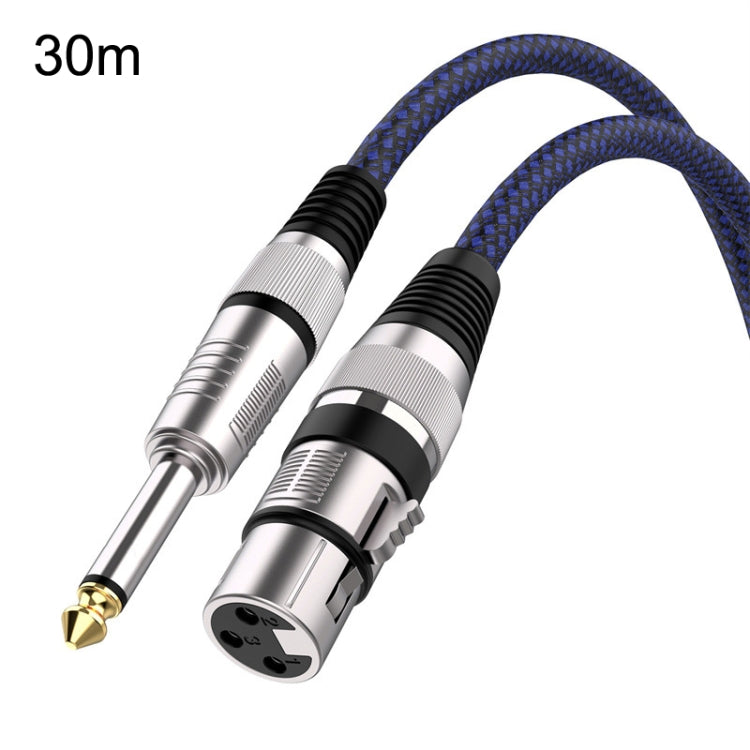 Cavo di bilanciamento XLR per microfono TRS da 6,35 mm maschio a rete blu e nero, 0.5m, 1m, 1.8m, 3m, 5m, 8m, 10m, 12m, 15m, 20m, 25m, 30m