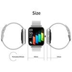 H10 Smart Watch con chiamata Bluetooth con schermo da 1,69 pollici, supporto frequenza cardiaca/pressione sanguigna/monitoraggio del sonno, Black, Pink, Yellow, Grey, Blue Net+Silicone, Black Net+Silicone, Pink Net+Silicone, Gold Net+Silicone          ...