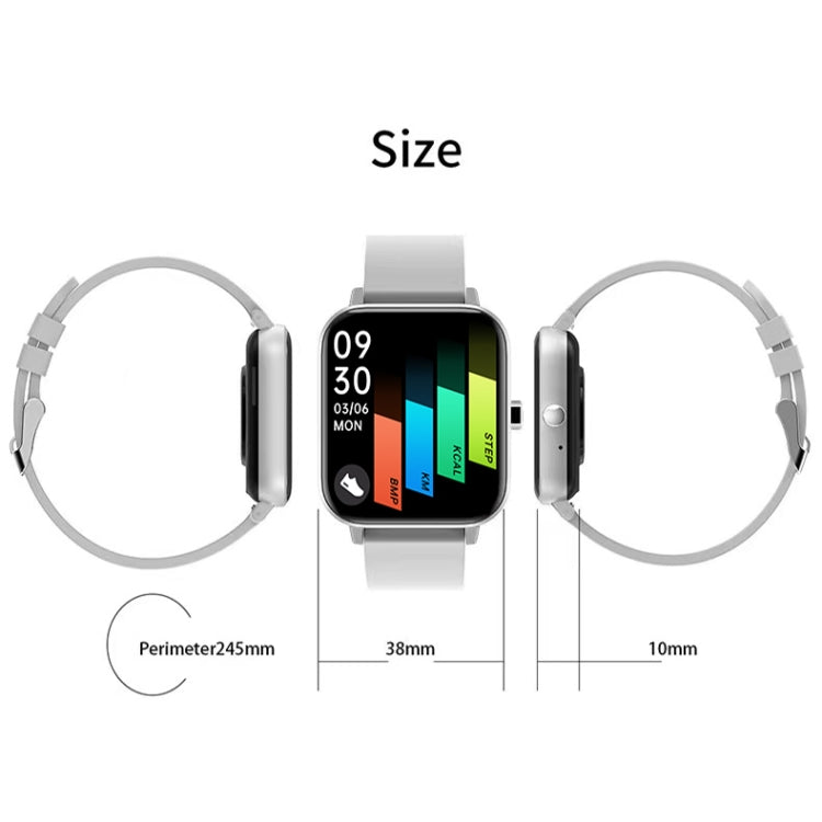 H10 Smart Watch con chiamata Bluetooth con schermo da 1,69 pollici, supporto frequenza cardiaca/pressione sanguigna/monitoraggio del sonno, Black, Pink, Yellow, Grey, Blue Net+Silicone, Black Net+Silicone, Pink Net+Silicone, Gold Net+Silicone          ...