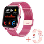 H10 Smart Watch con chiamata Bluetooth con schermo da 1,69 pollici, supporto frequenza cardiaca/pressione sanguigna/monitoraggio del sonno, Black, Pink, Yellow, Grey, Blue Net+Silicone, Black Net+Silicone, Pink Net+Silicone, Gold Net+Silicone          ...