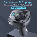 Caricabatterie ad alta potenza per telefono cellulare da 50 W con ricevitore per lettore Bluetooth per auto, S-21