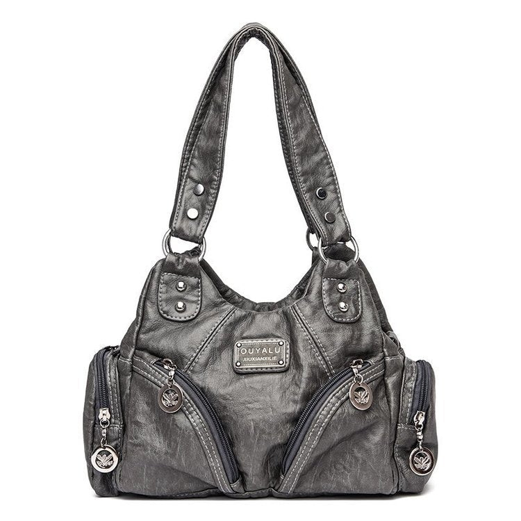 Borsa a tracolla diagonale da donna in pelle morbida retrò