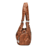 Borsa a tracolla diagonale da donna in pelle morbida retrò