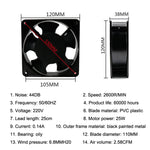 Ventola di raffreddamento per scarico fumi a saldare da 12 cm 220 V, 220V