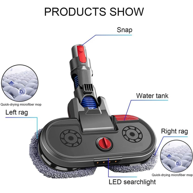 Aspirapolvere Elettrico Mopping Testa Serbatoio Acqua Integrato Con 6 Pezzi Straccio, For Dyson V7 V8 V10 V11, For Dyson V15