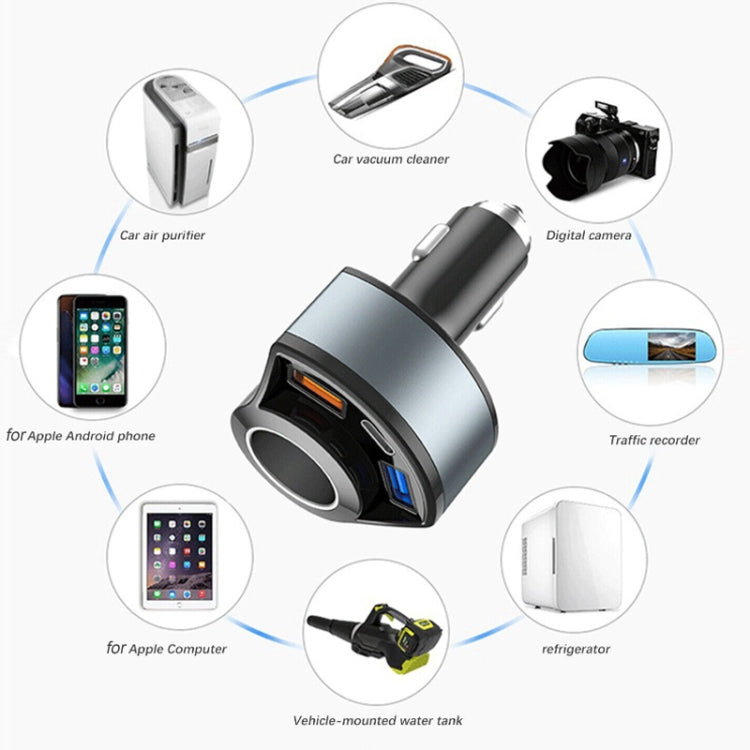 5V3A Accendisigari PD Caricabatteria da auto multifunzionale a ricarica super veloce, 5V 3A Black, 5V 3A White