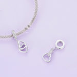 Ciondolo a forma di cuore in argento sterling S925 intrecciato con zirconi platino, SCC2455