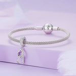 Ciondolo a forma di cuore in argento sterling S925 intrecciato con zirconi platino, SCC2455