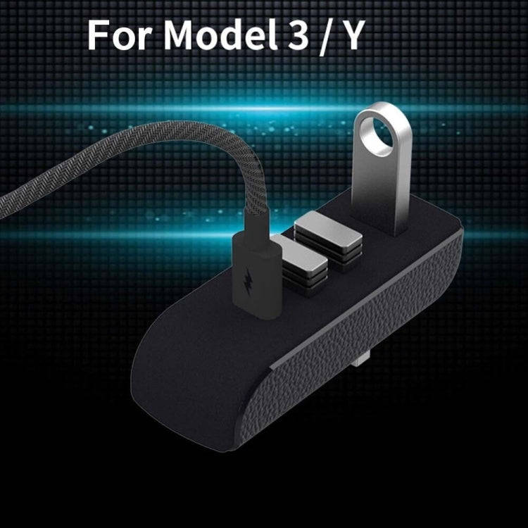 Per Tesla Model 3/Y Car AH37 3 USB + 1 docking station per hub con porta di tipo C/USB-C, AH37