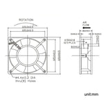 Ventola di raffreddamento Albero dell'armadio di distribuzione dell'alimentazione dell'armadio da 12 cm, XIN RUI FENG XRX12038 110V Double Roller, XIN RUI FENG XRX1203 220V Double Roller, XIN RUI FENG XRX12038 380V Double Roller