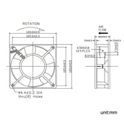 Ventola di raffreddamento da 12 cm, XIN RUI FENG XRF12038HASL 110V Oil Bearing, XIN RUI FENG XRF12038HASL 220V Oil Bearing, XIN RUI FENG XRF12038HASL 380V Oil Bearing